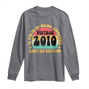 16th Birthday Long Sleeve Shirt Vintage 16yr 2010 Limited Edition 16 Year Old Gift TS10 Charcoal Print Your Wear