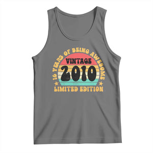 16th Birthday Tank Top Vintage 16yr 2010 Limited Edition 16 Year Old Gift TS10 Black Heather Print Your Wear