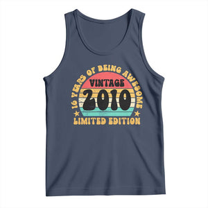 16th Birthday Tank Top Vintage 16yr 2010 Limited Edition 16 Year Old Gift TS10 Navy Print Your Wear