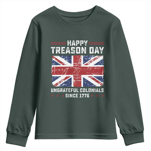 Happy Treason Day Ungrateful Colonials Youth Sweatshirt Funny 4th of July British Flag