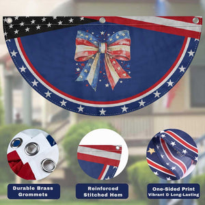 Coquette 4th Of July Patriotic Fan Flag USA Bow American Flag Red White and Blue