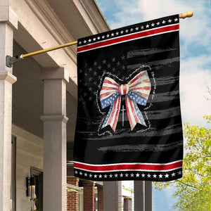 Patriotic Coquette 4th Of July Garden Flag God Bless America TS10 Distressed Black Red Print Your Wear