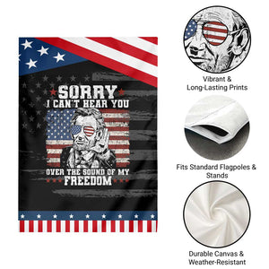 Funny Abraham Lincoln 4th Of July Garden Flag Sorry Cant Hear You Sound Of My Freedom American Flag TS10 Print Your Wear