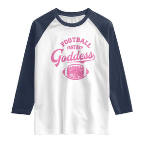 Fantasy Football Goddess Raglan Shirt Sports Party Gifts TS10 White Navy Print Your Wear