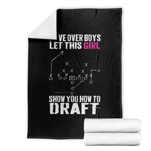 Girls Fantasy Football Throw Blanket Move Over Boys Draft Party Commish FFL TS10 Black Print Your Wear