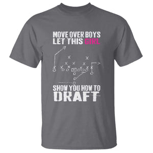 Girls Fantasy Football T Shirt Move Over Boys Draft Party Commish FFL TS10 Charcoal Print Your Wear