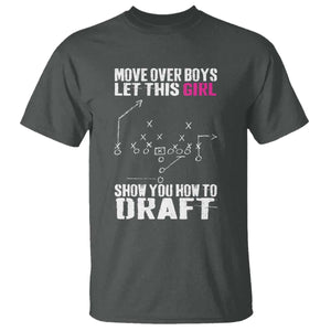 Girls Fantasy Football T Shirt Move Over Boys Draft Party Commish FFL TS10 Dark Heather Print Your Wear
