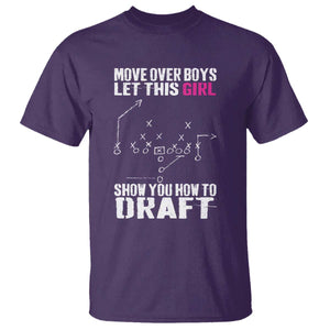 Girls Fantasy Football T Shirt Move Over Boys Draft Party Commish FFL TS10 Purple Print Your Wear