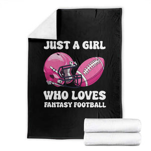 Funny Just A Girl Who Loves Fantasy Football Throw Blanket TS10 Black Print Your Wear