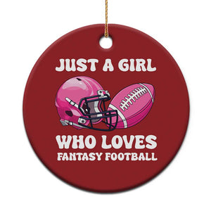 Funny Just A Girl Who Loves Fantasy Football Christmas Ornament TS10 Print Your Wear