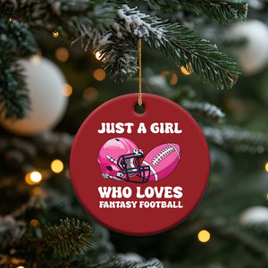 Funny Just A Girl Who Loves Fantasy Football Christmas Ornament TS10 Print Your Wear