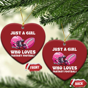 Funny Just A Girl Who Loves Fantasy Football Christmas Ornament TS10 Heart Red Print Your Wear