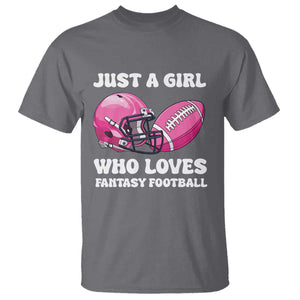Funny Just A Girl Who Loves Fantasy Football T Shirt TS10 Charcoal Print Your Wear