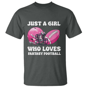 Funny Just A Girl Who Loves Fantasy Football T Shirt TS10 Dark Heather Print Your Wear