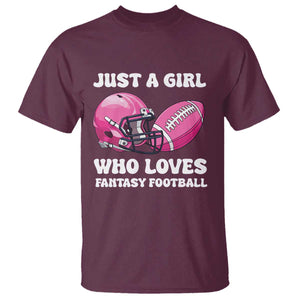 Funny Just A Girl Who Loves Fantasy Football T Shirt TS10 Maroon Print Your Wear