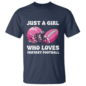 Funny Just A Girl Who Loves Fantasy Football T Shirt TS10 Navy Print Your Wear