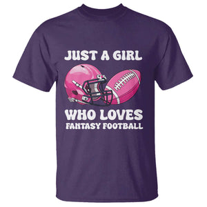 Funny Just A Girl Who Loves Fantasy Football T Shirt TS10 Purple Print Your Wear