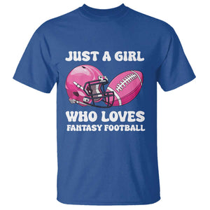 Funny Just A Girl Who Loves Fantasy Football T Shirt TS10 Royal Blue Print Your Wear