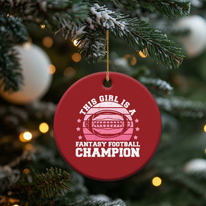 Funny This Girl Is A Fantasy Football Champion Christmas Ornament Retro Champ Champion Draft TS10 Print Your Wear