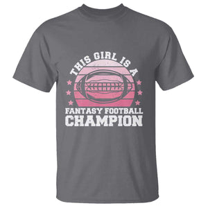 Funny This Girl Is A Fantasy Football Champion T Shirt Retro Champ Champion Draft TS10 Charcoal Print Your Wear