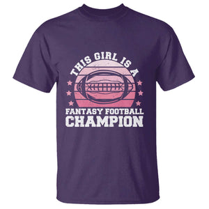 Funny This Girl Is A Fantasy Football Champion T Shirt Retro Champ Champion Draft TS10 Purple Print Your Wear