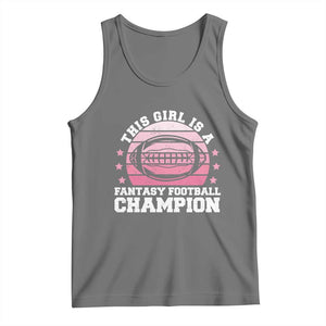 Funny This Girl Is A Fantasy Football Champion Tank Top Retro Champ Champion Draft TS10 Black Heather Print Your Wear