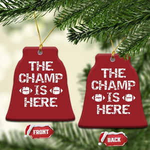 Funny Fantasy Football Champion Christmas Ornament Champ Draft Party Commish FFL TS10 Bell Flake Red Print Your Wear
