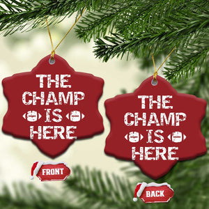 Funny Fantasy Football Champion Christmas Ornament Champ Draft Party Commish FFL TS10 Snow Flake Red Print Your Wear