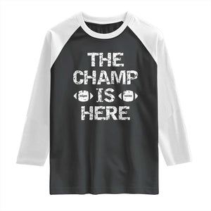Funny Fantasy Football Champion Raglan Shirt Champ Draft Party Commish FFL TS10 Black White Print Your Wear