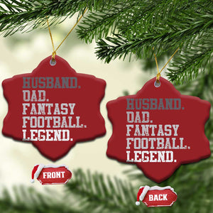 Husband Dad Fantasy Football Legend Christmas Ornament Retro Fathers Day TS10 Snow Flake Red Print Your Wear