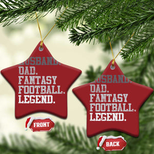 Husband Dad Fantasy Football Legend Christmas Ornament Retro Fathers Day TS10 Star Red Print Your Wear