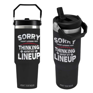 Funny Fantasy Football Player Flip Straw Tumbler Commissioner Draft Party TS10 One Size: 30 oz Black Print Your Wear