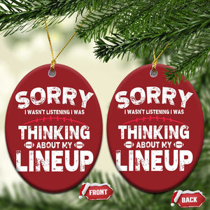 Funny Fantasy Football Player Christmas Ornament Commissioner Draft Party TS10 Oval Red Print Your Wear