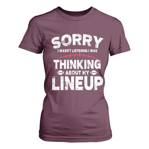 Funny Fantasy Football Player T Shirt For Women Commissioner Draft Party TS10 Maroon Print Your Wear