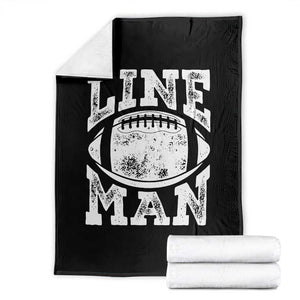 Football Linemen Throw Blanket Vintage Offensive Lineman TS10 Black Print Your Wear