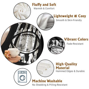 Football Linemen Throw Blanket Vintage Offensive Lineman TS10 Print Your Wear