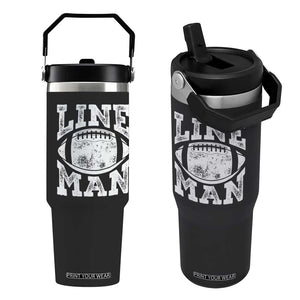Football Linemen Flip Straw Tumbler Vintage Offensive Lineman TS10 One Size: 30 oz Black Print Your Wear