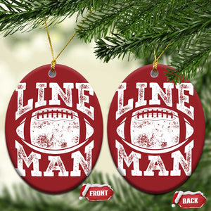 Football Linemen Christmas Ornament Vintage Offensive Lineman TS10 Oval Red Print Your Wear