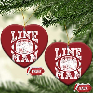 Football Linemen Christmas Ornament Vintage Offensive Lineman TS10 Heart Red Print Your Wear
