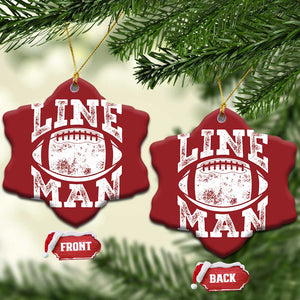 Football Linemen Christmas Ornament Vintage Offensive Lineman TS10 Snow Flake Red Print Your Wear