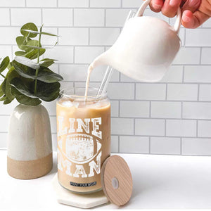 Football Linemen Glass Can Vintage Offensive Lineman TS10 Print Your Wear