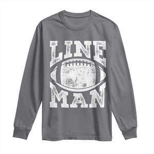 Football Linemen Long Sleeve Shirt Vintage Offensive Lineman TS10 Charcoal Print Your Wear