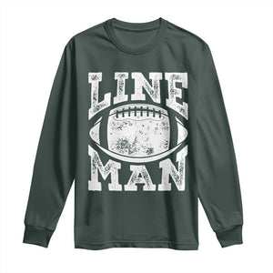 Football Linemen Long Sleeve Shirt Vintage Offensive Lineman TS10 Dark Forest Green Print Your Wear