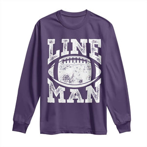 Football Linemen Long Sleeve Shirt Vintage Offensive Lineman TS10 Purple Print Your Wear