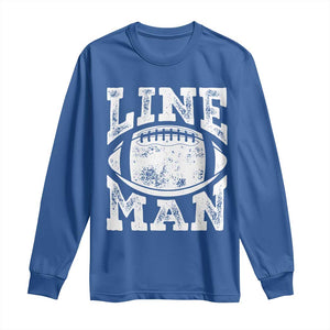 Football Linemen Long Sleeve Shirt Vintage Offensive Lineman TS10 Royal Blue Print Your Wear