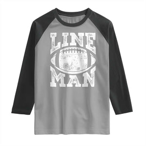 Football Linemen Raglan Shirt Vintage Offensive Lineman TS10 Sport Gray Black Print Your Wear