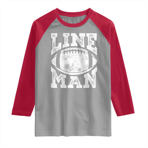 Football Linemen Raglan Shirt Vintage Offensive Lineman TS10 Sport Gray Red Print Your Wear