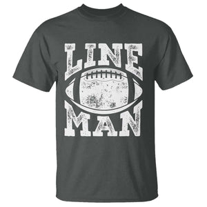 Football Linemen T Shirt Vintage Offensive Lineman TS10 Dark Heather Print Your Wear