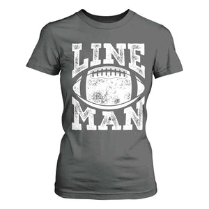 Football Linemen T Shirt For Women Vintage Offensive Lineman TS10 Dark Heather Print Your Wear