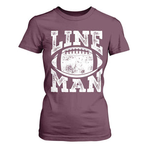 Football Linemen T Shirt For Women Vintage Offensive Lineman TS10 Maroon Print Your Wear